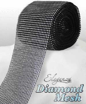 Diamond Mesh Black/Silver No.20/24 (12cm x 9m)