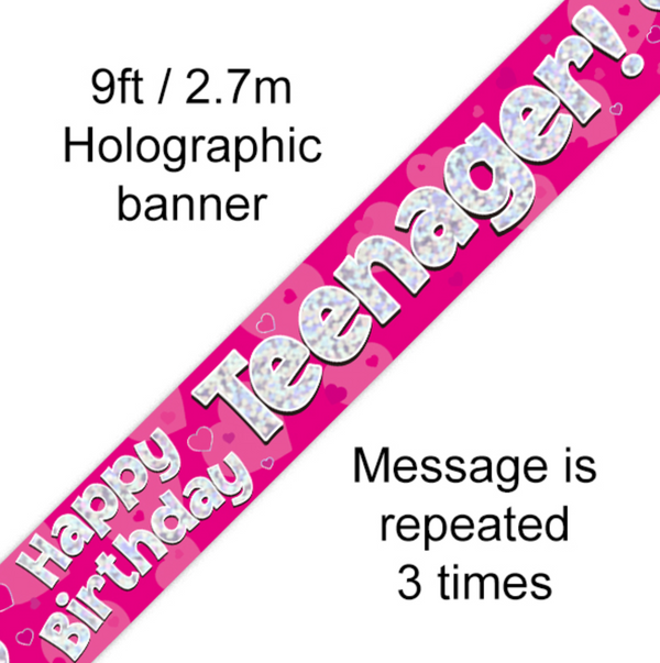 9ft Banner Teenager Pink
