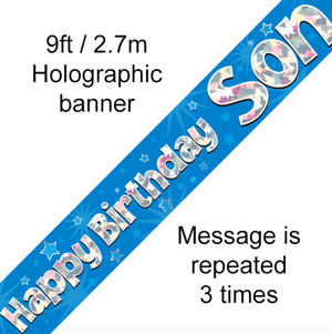 Happy Birthday Son Holographic Banner (9FT)