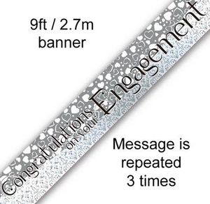 Congratulations on your Engagement Entwined Hearts (9ft Banner)