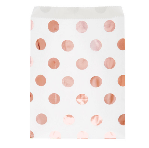 Rose Gold Dots Treat Bags (8 Pack)