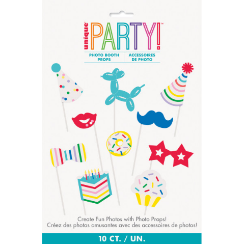 Birthday Photo Booth Props (10 Pack)