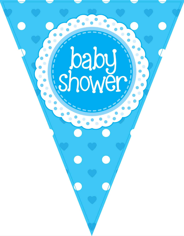 Party Bunting Baby Shower Blue 11 flags (3.9m)