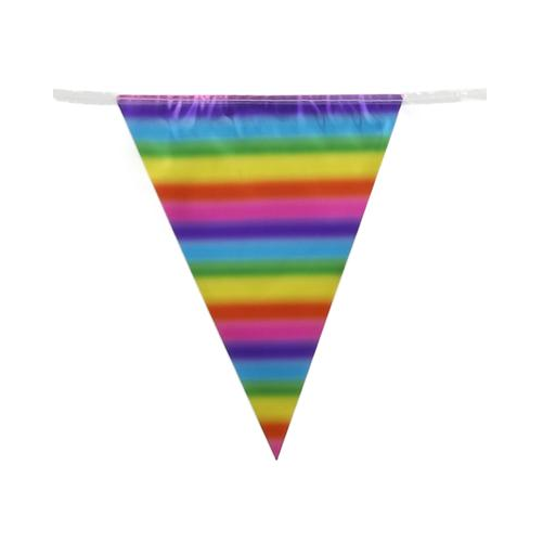 Party Bunting Metallic Rainbow 11 flags (3.9m)
