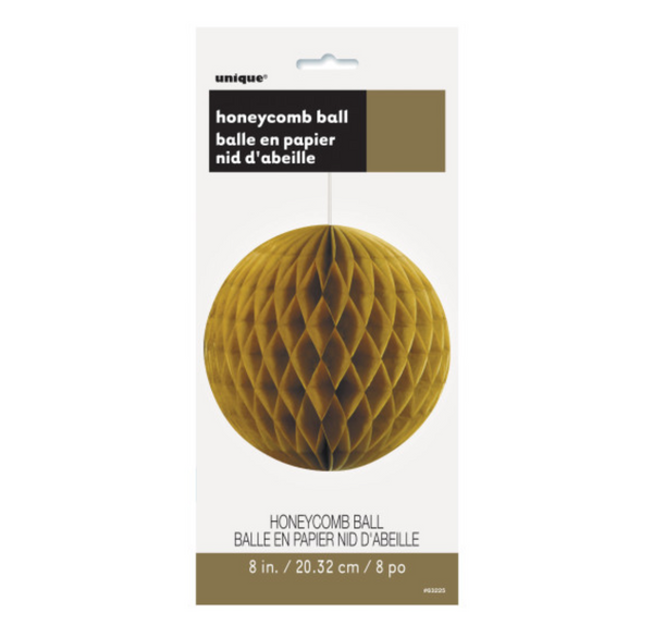 Gold Solid 8" Honeycomb Ball