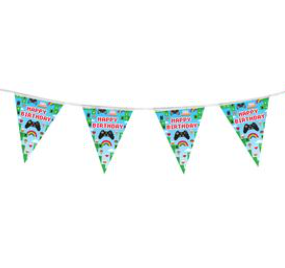 Party Bunting Blox Game Birthday Holographic - 11 flags (3.9m)