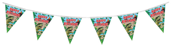 Party Bunting Jurassic Dinosaur Happy Birthday 11 flags - (3.9m)