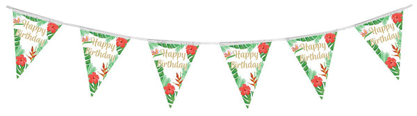 Party Bunting Tropical Birthday 11 flags - (3.9m)