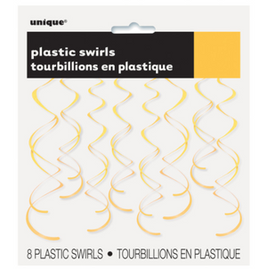 Sunflower Yellow Solid Hanging Swirl Decorations  (8 Pack)