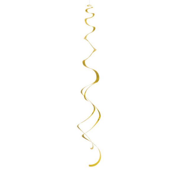 Gold Solid Hanging Swirl Decorations (8 Pack)