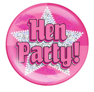 Holographic Jumbo Badge - Hen Party (6"" / 15.2cm)