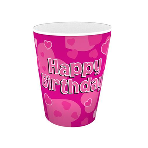 Happy Birthday Pink 9oz Cups (8 pack)