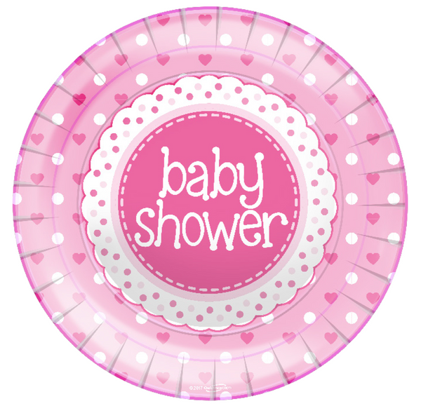 Baby Shower Pink 9"/23cm Plates (8 Pack)