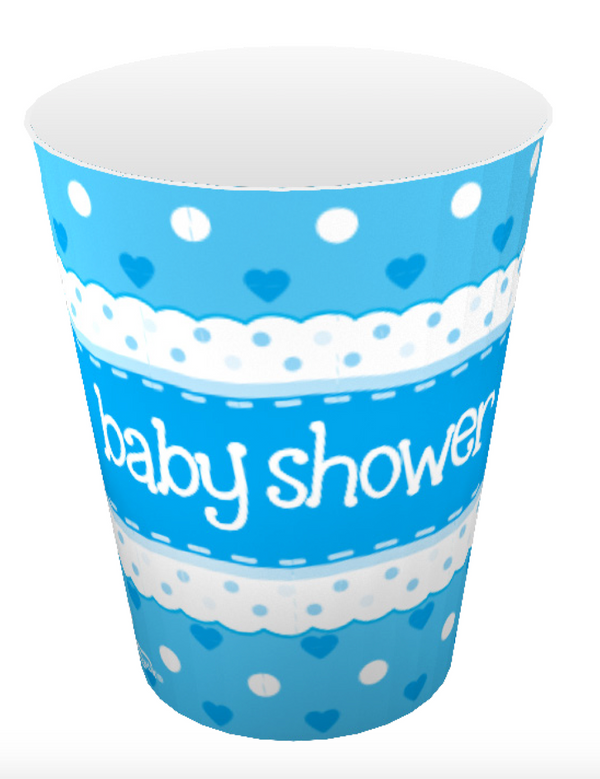 Baby Shower Blue 9oz/266ml Cups (8 Pack)
