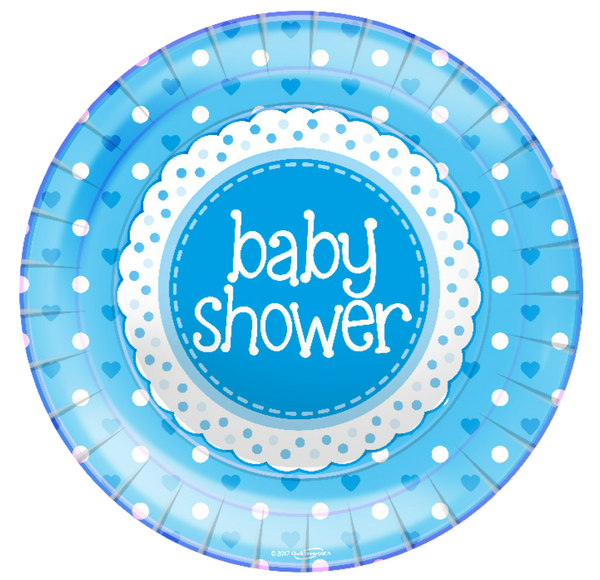 Baby Shower Blue 9"/23cm Plates (8 Pack)