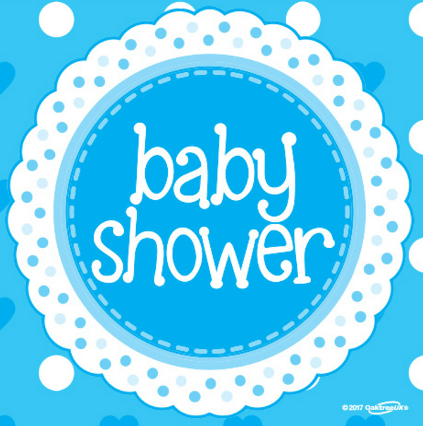 Baby Shower Blue 33cm x 33cm 3-ply Napkins (16 Pack)