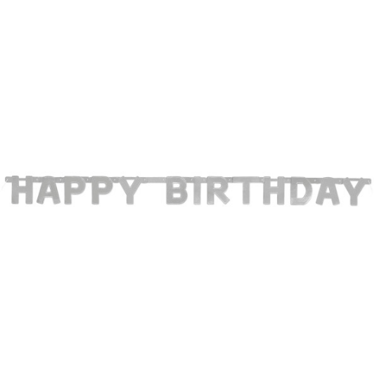Happy Birthday Silver Deluxe Jointed Banner