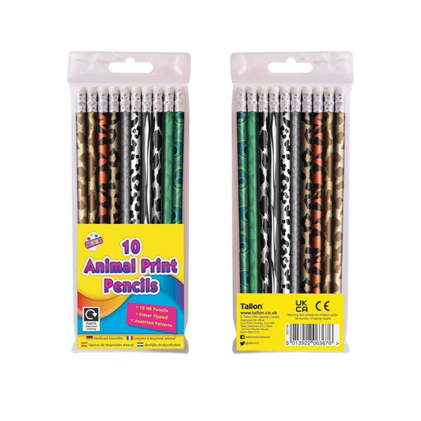 Animal Print HB Pencils - (10 Pack)