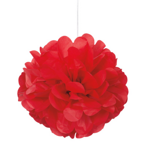 Ruby Red Mini Puff Tissue Decorations (3 Pack)