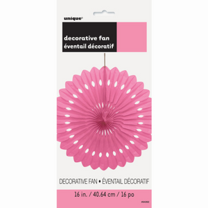 Hot Pink Solid 16" Tissue Paper Fan
