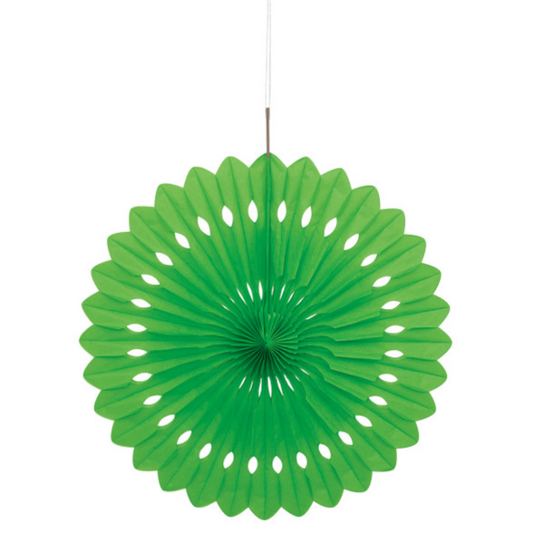 Lime Green Solid 16" Tissue Paper Fan