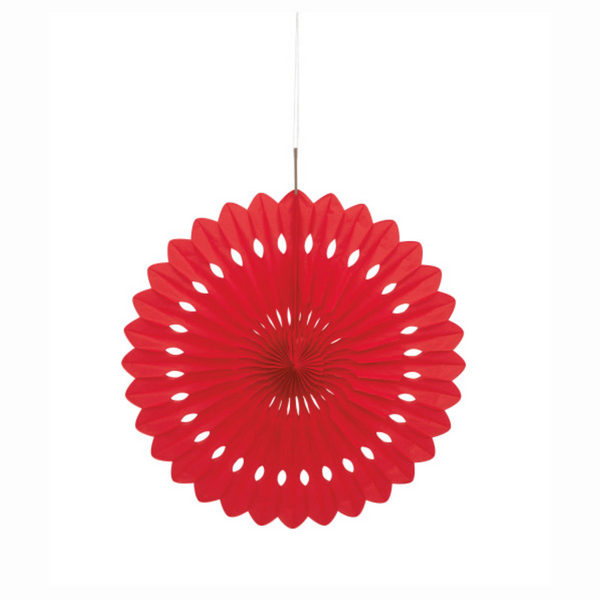Ruby Red Solid 16" Tissue Paper Fan
