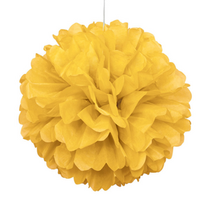 Sunflower Yellow Solid 16" Hanging Tissue Pom Pom