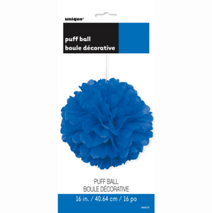 Royal Blue Solid 16" Hanging Tissue Pom Pom