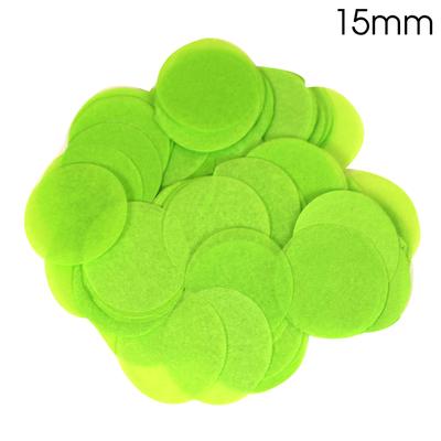 Tissue Paper Confetti Flame Retardant Round Lime Green (15mm x 14g)