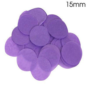 Tissue Paper Confetti Flame Retardant Round Purple (15mm x 14g )