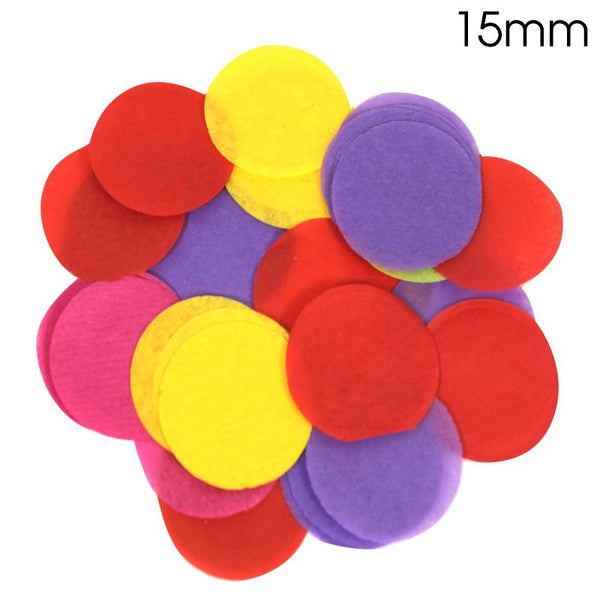Tissue Paper Confetti Flame Retardant Round Rainbow (15mm x 14g)