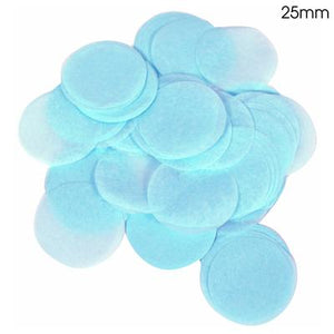 Tissue Paper Confetti Flame Retardant Round  Light Blue (25mm x 14g)