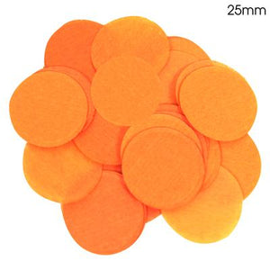 Tissue Paper Confetti Flame Retardant Round Orange (25mm x 14g )