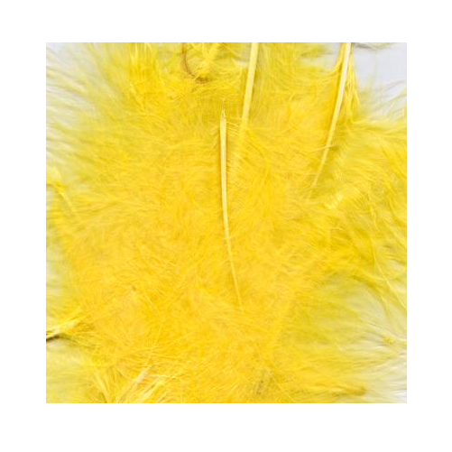 Craft Marabout Feathers Mixed sizes 3inch-8inch Yellow No.11 (8g bag)