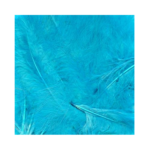 Craft Marabout Feathers Mixed sizes 3inch-8inch Turquoise No.55 (8g bag)