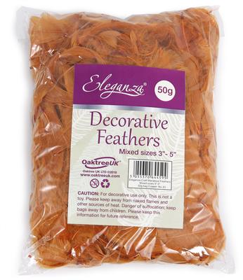 Eleganza Feathers Mixed sizes 3-5inch Copper No.23 (50g bag )