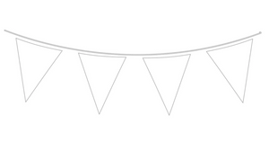 Solid Colour Waterproof Bunting White 20 flags 20cm x 30cm (10m)