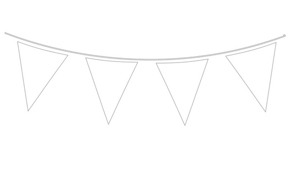 Solid Colour Waterproof Bunting White 20 flags 20cm x 30cm (10m)