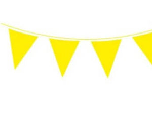 Solid Colour Waterproof Bunting Yellow 20 flags - 20cm x 30cm (10m)