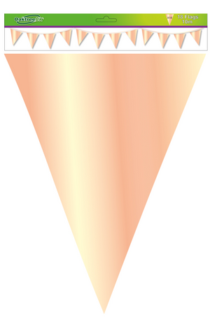 Giant Metallc Rose Gold Bunting 18 flags  (30cm x 45cm 10m)