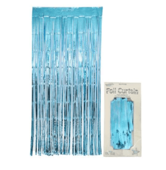 Foil Door Curtain Metallic Light Blue (0.90m x 2.40m)