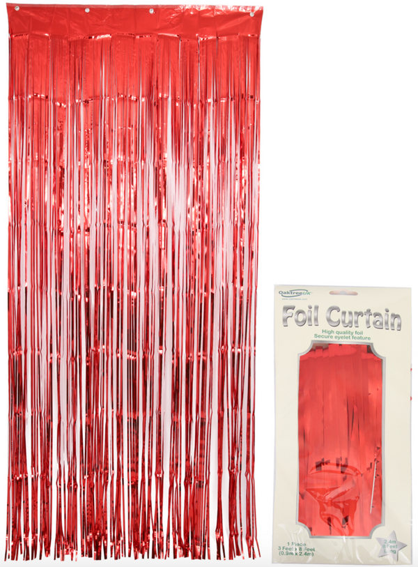 Metallic Red Foil Door Curtain (0.90m x 2.40m)