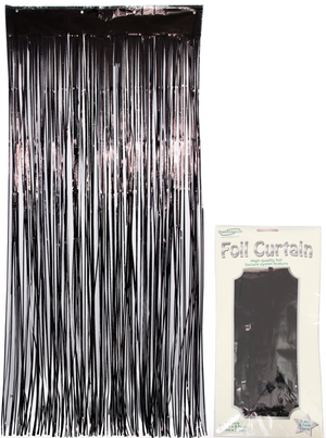 Metallic Black Foil Door Curtain (0.90m x 2.40m)