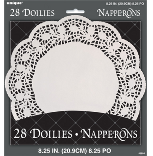 White 8.25" Doilies (28 Pack)