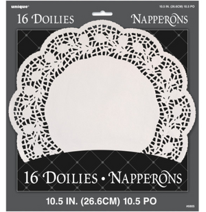 White 10.5" Doilies (16 Pack)