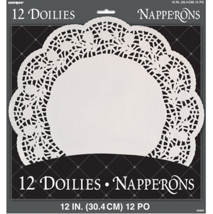 White 12" Doilies (12 Pack)