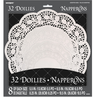 ASSORTED DOILIES (32 pack)