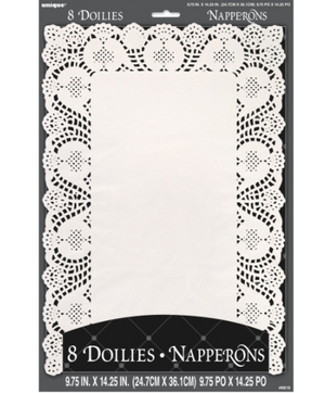 White Placemat Doilies, (8 Pack)