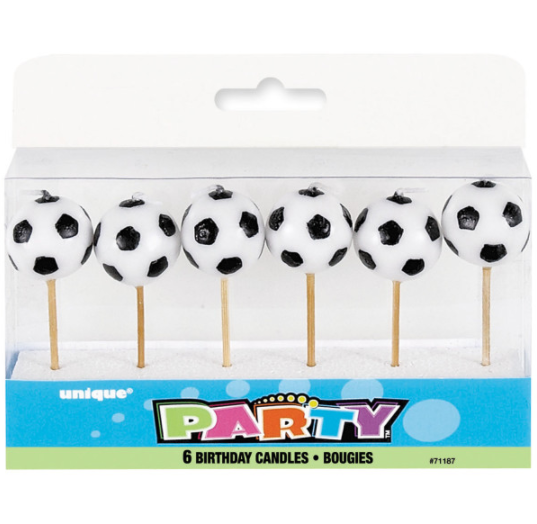 Soccer Pick Birthday Candles (6 Pack)