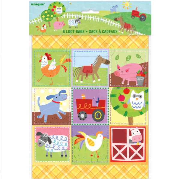Farm Party Loot Bags (8 Pack)